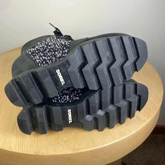 Sorel Women's 9 Joan of Arctic Lexie Wedge Snow Boots Black Tweed Winter Casual - Picture 7 of 8